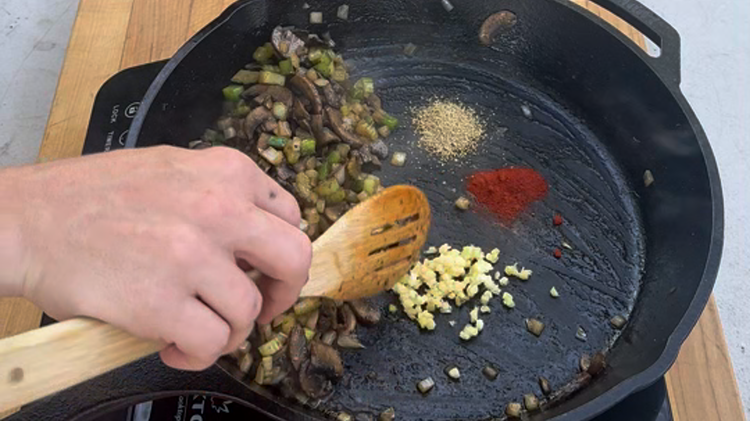 Image of Once soft, add your garlic and spices and cook until fragrant – about 1 minute