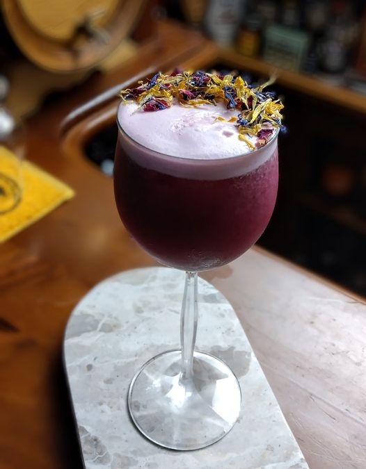 Violet Blueberry Gin Sour
