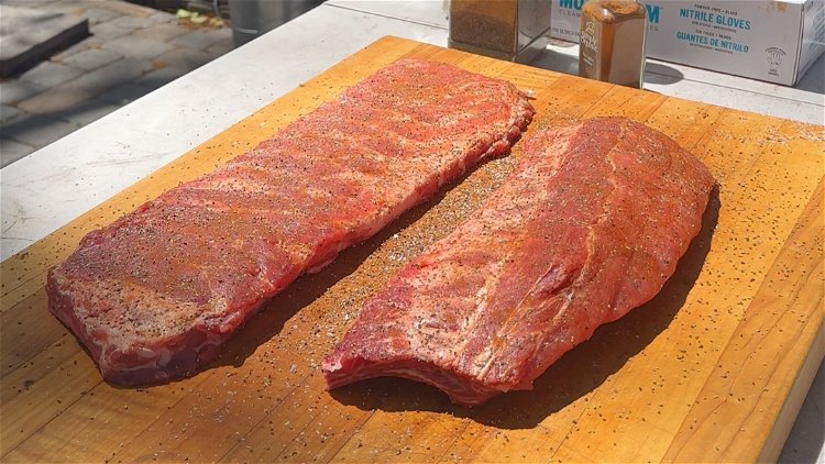 Image of Season your ribs liberally with salt, 5 spice and black...