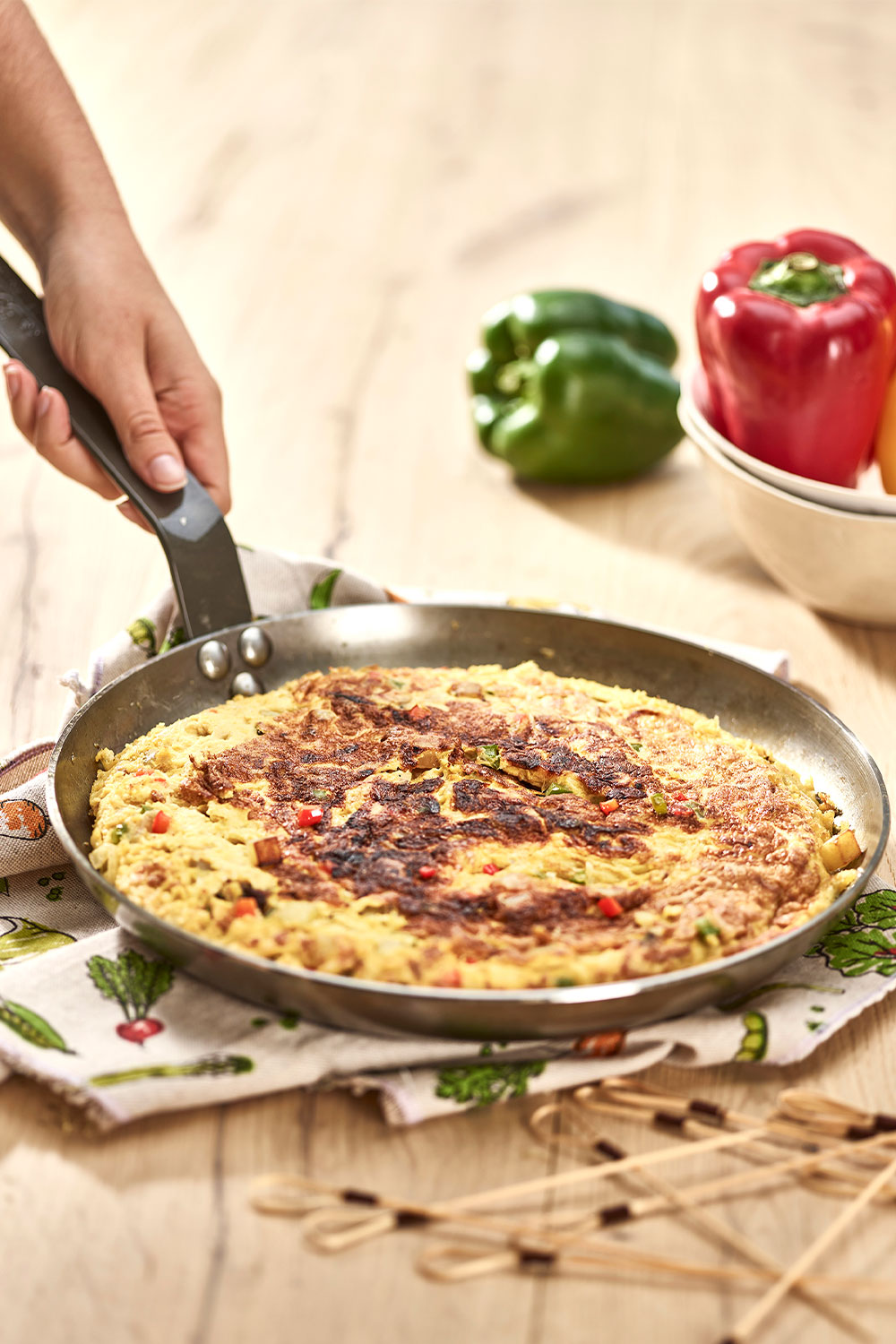 Kartoffel-Paprika-Tortilla (in der Eisenpfanne!)