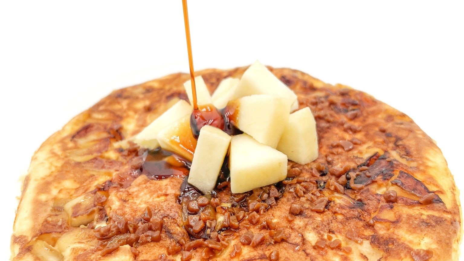 Maxi pancakes aux pommes caramélisées