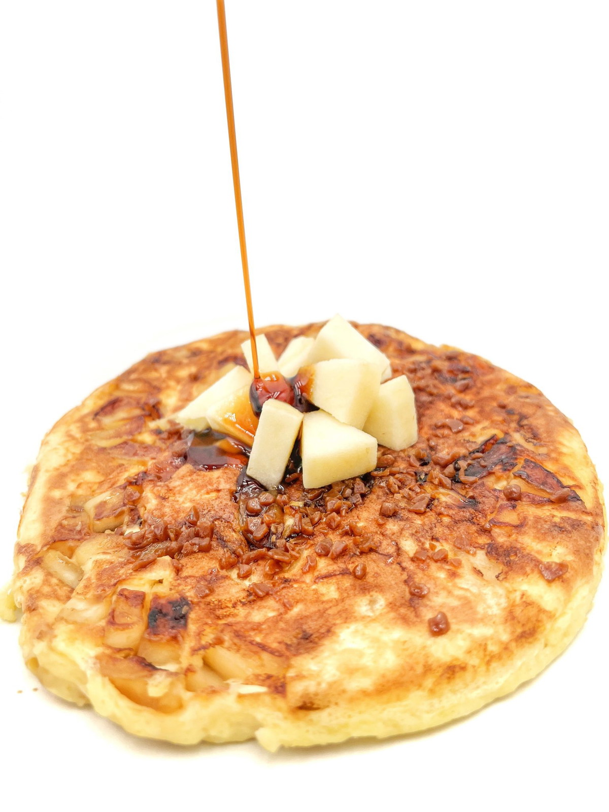 Maxi pancakes aux pommes caramélisées
