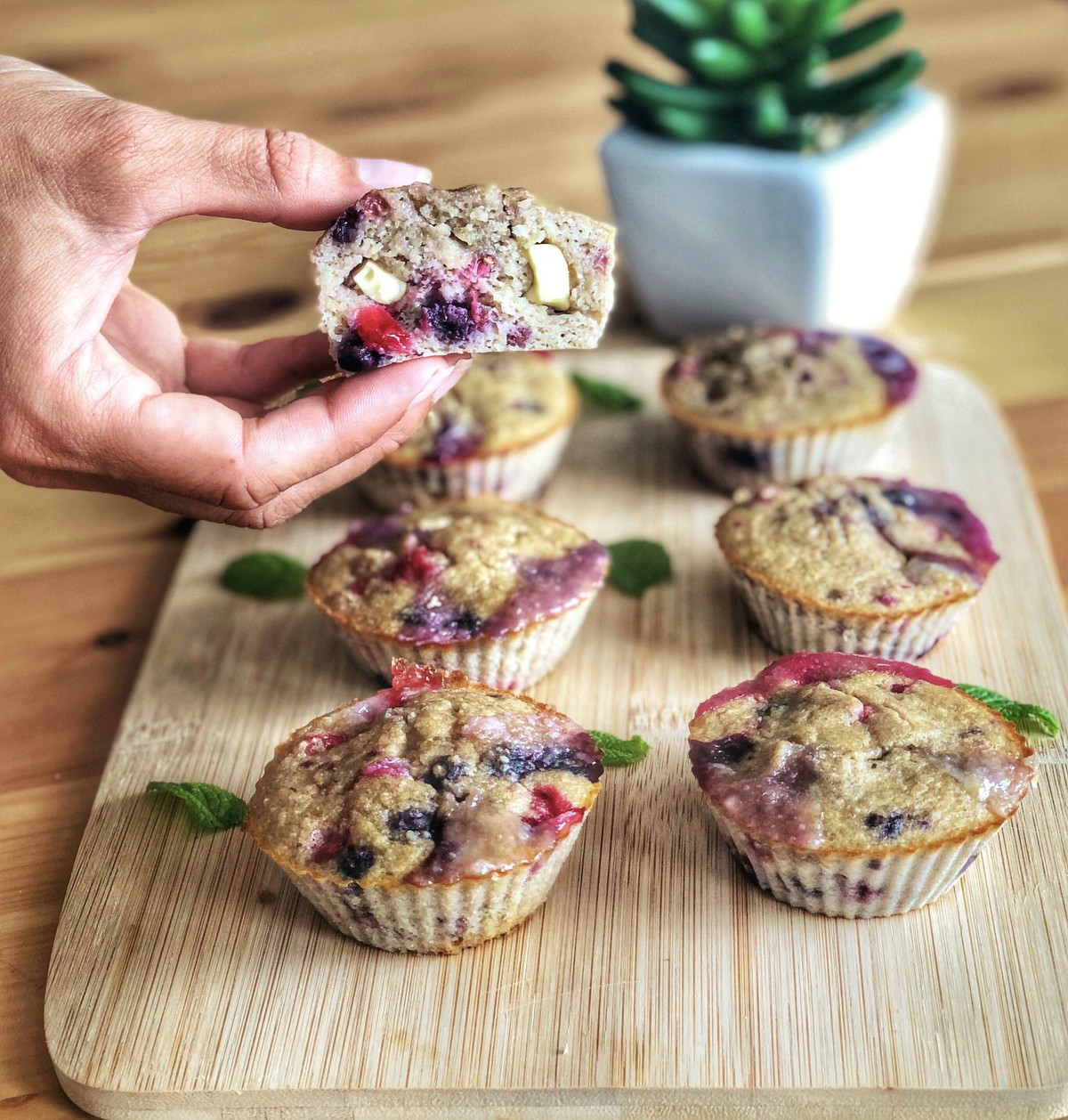 Muffins fruits rouges chocolat blanc