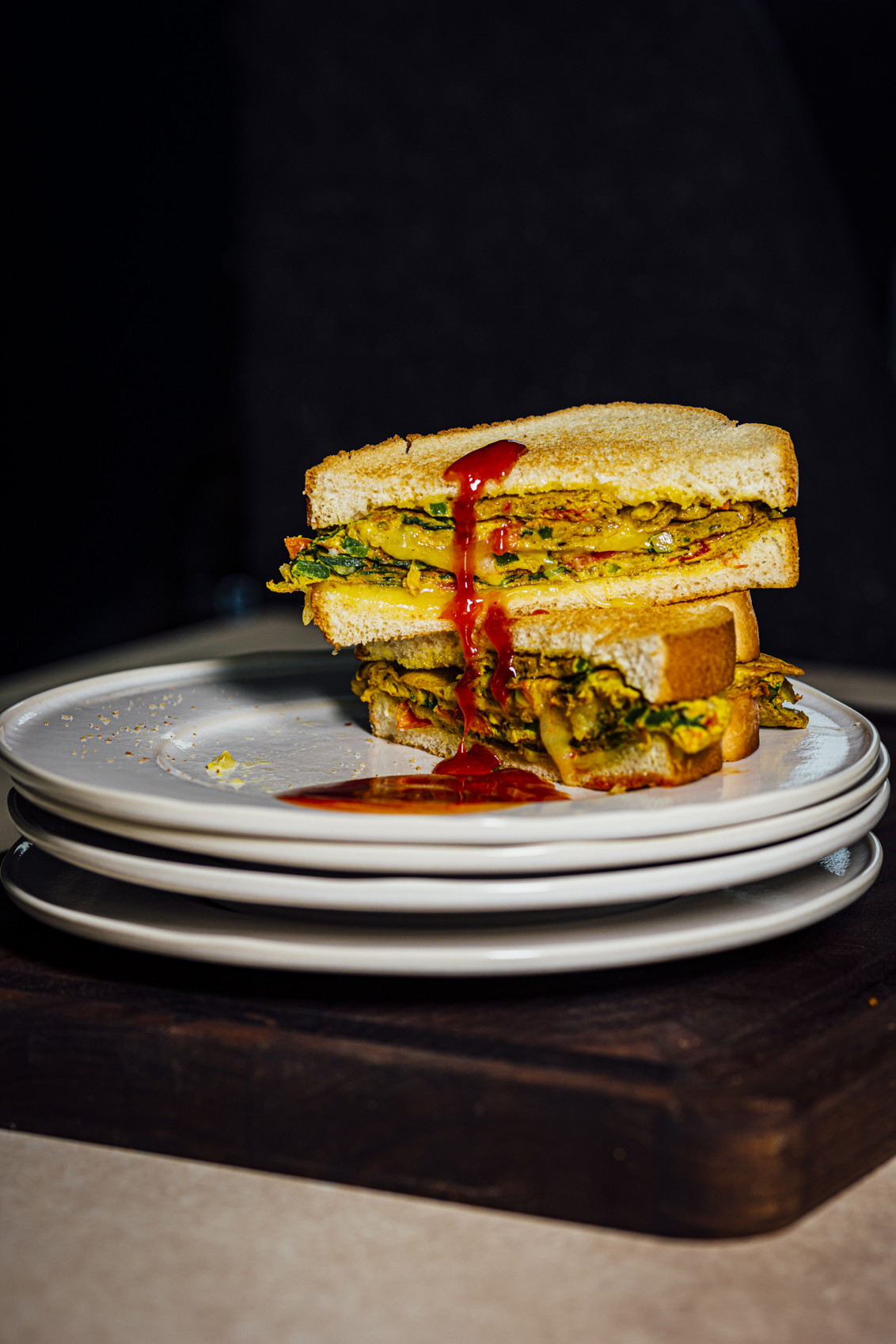 Indian Omelet Sandwich