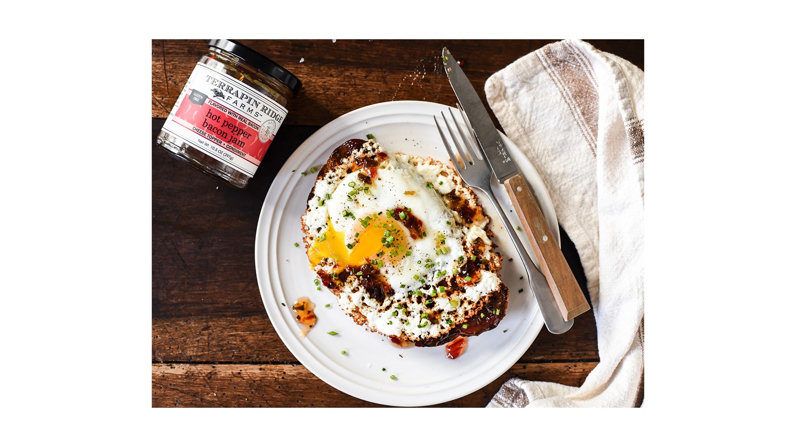 Image of Crispy Feta Fried Egg Toast with Hot Pepper Bacon Jam