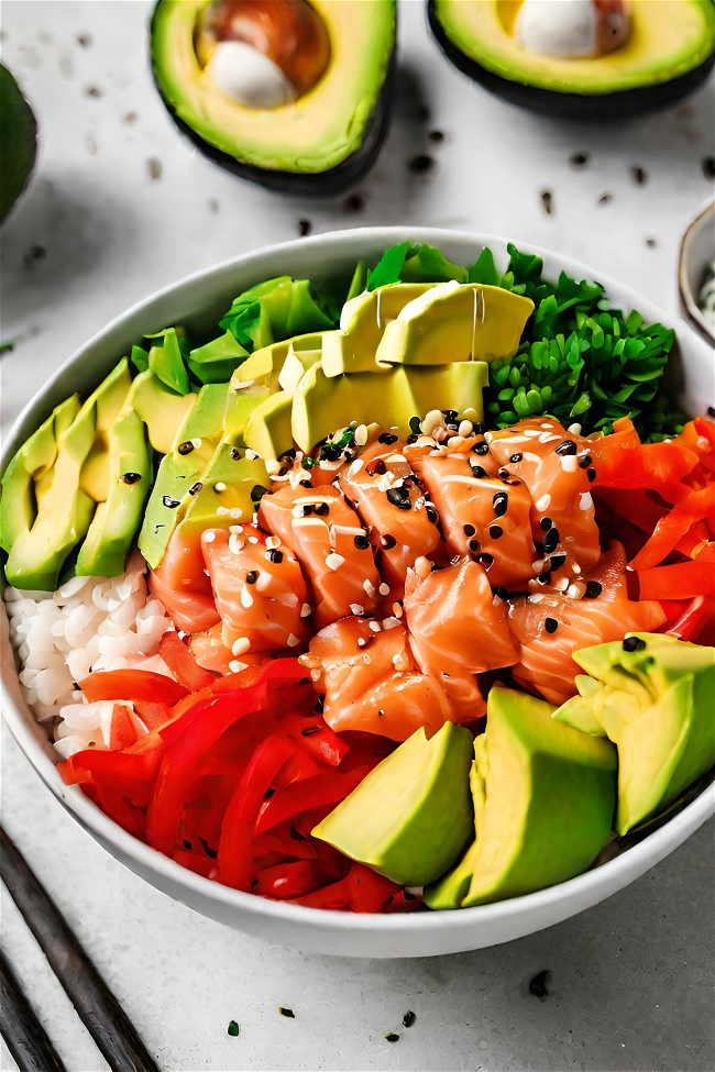 Image of Salmon Avocado Poke Bowl