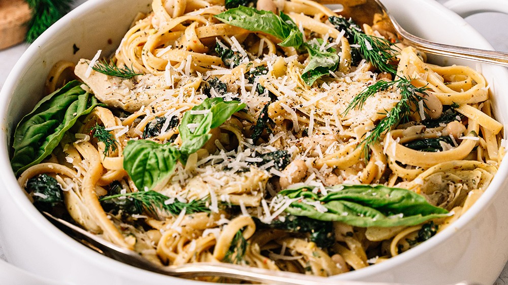 Image of One Pot Creamy Pesto Fettuccine 