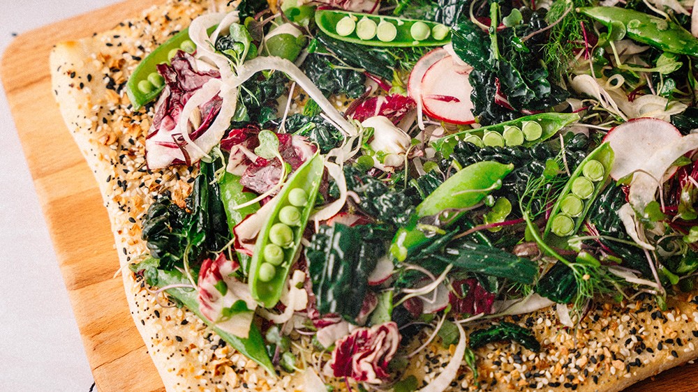 Image of Everything Sprinkle Flatbread and Greens