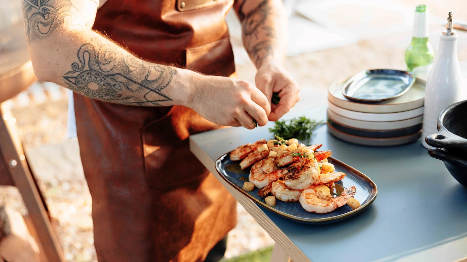 Image of Zesty gambas and mini scallops with a spicy citrus dip