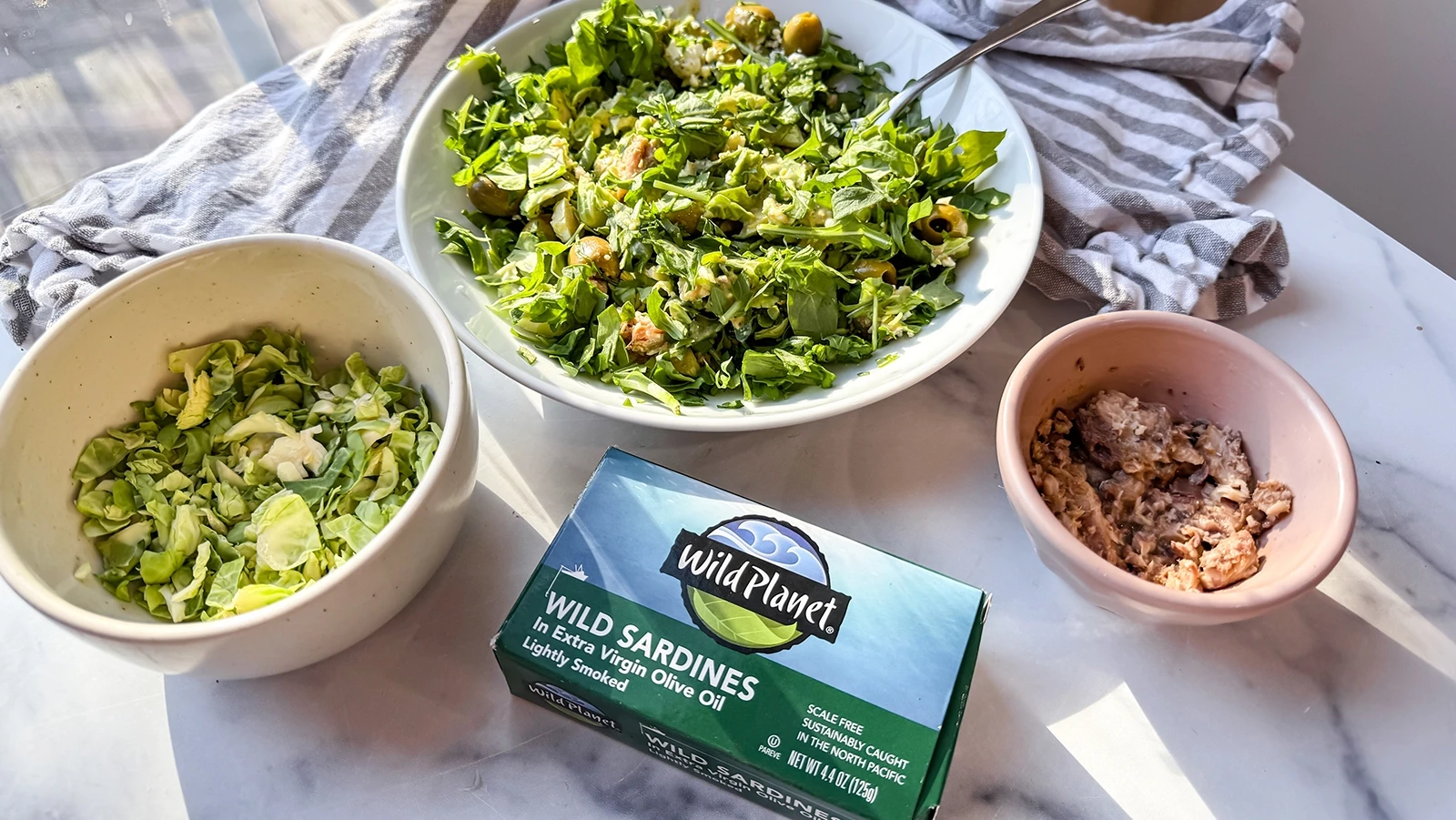 Brussels Sprout Sardine Caesar Salad | Wild Planet Foods
          
       recipe