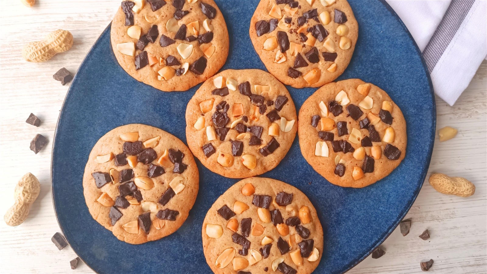 Image of Cookies cacahuètes chocolat