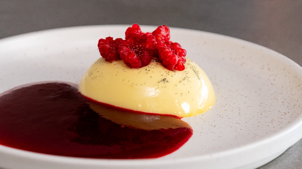 Image of Panna cotta with raspberries