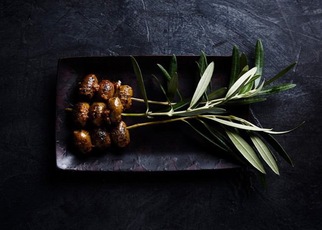 Image of grilled olives & caramelised balsamic dressing