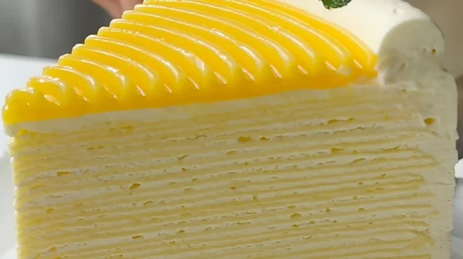 Image of Lemon Crepe Cake with Lemon Curd Top