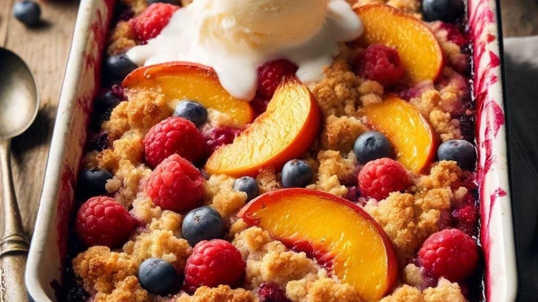 Image of Berry and Peach Crumble