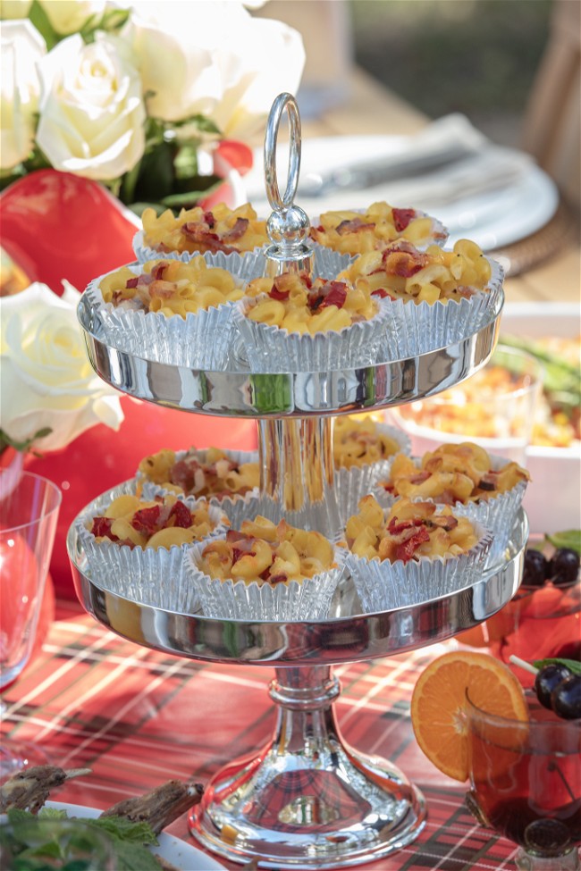 Image of Southern Pimento Cheese & Ham Baked Macaroni “Cupcakes”, Courtesy Chef Lynn Michelle