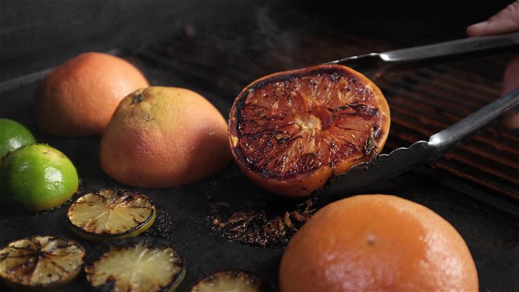 Image of Grill all citrus on a griddle until caramelized. 