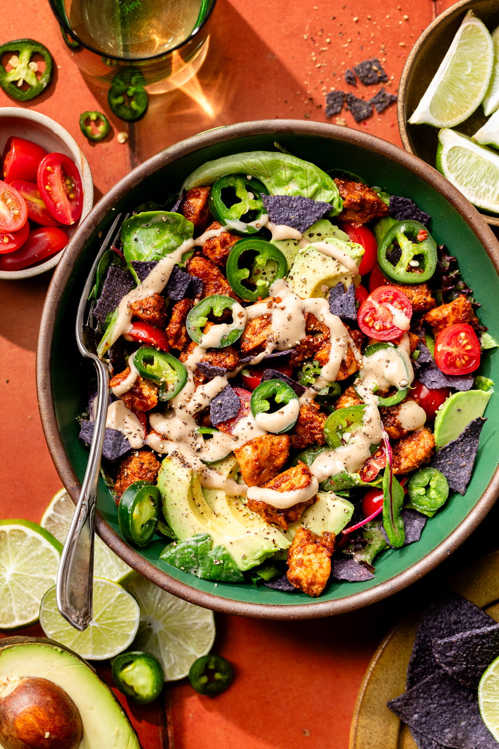 Spicy Chicken Taco Caesar Salad