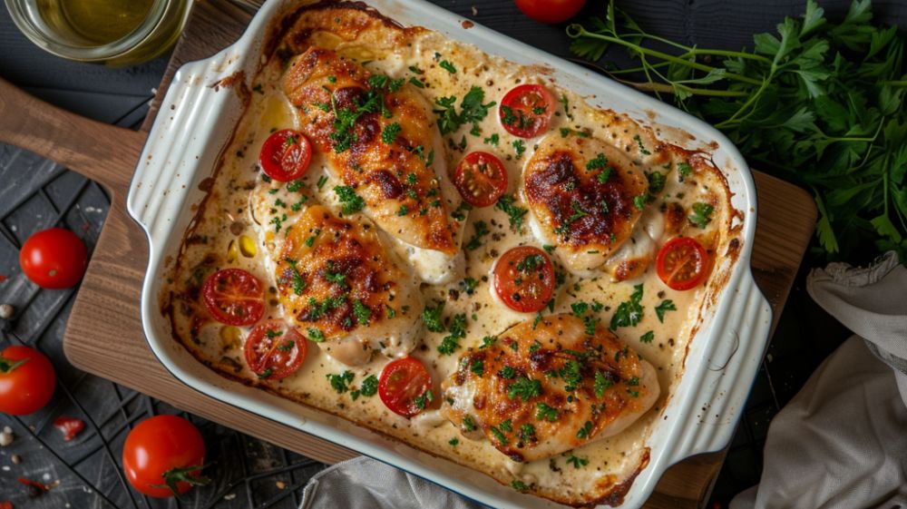 Leckeres Hähnchen mit Mozzarella &amp; Ankerkraut