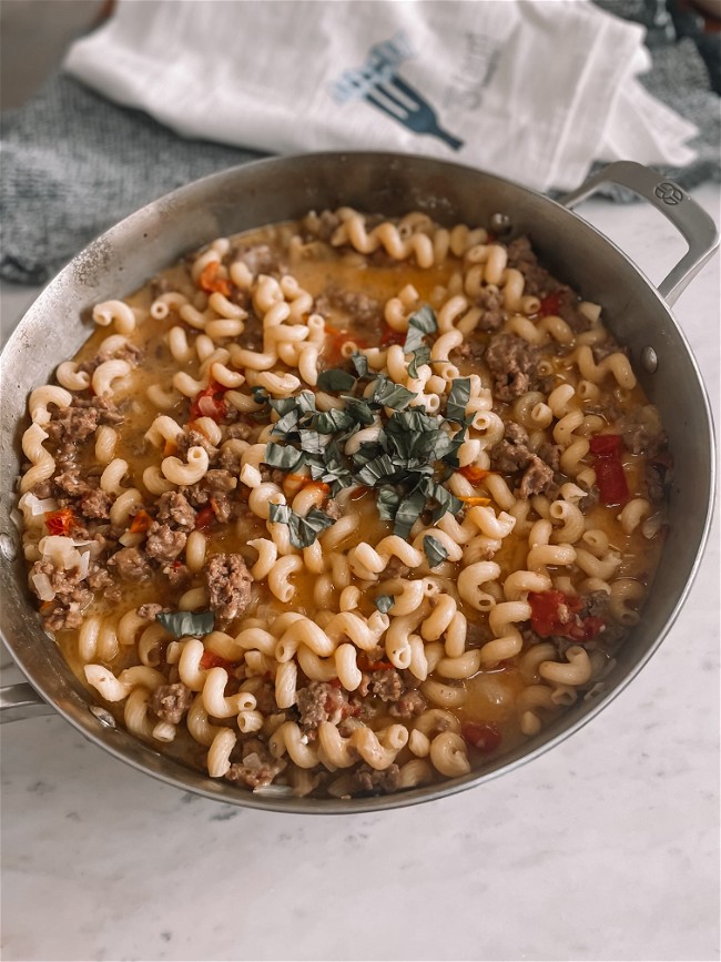 Image of Savory Sausage & Beef Creamy Cavatappi