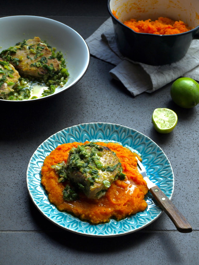 Image of grilled swordfish with lime pressed extra virgin olive oil & ginger