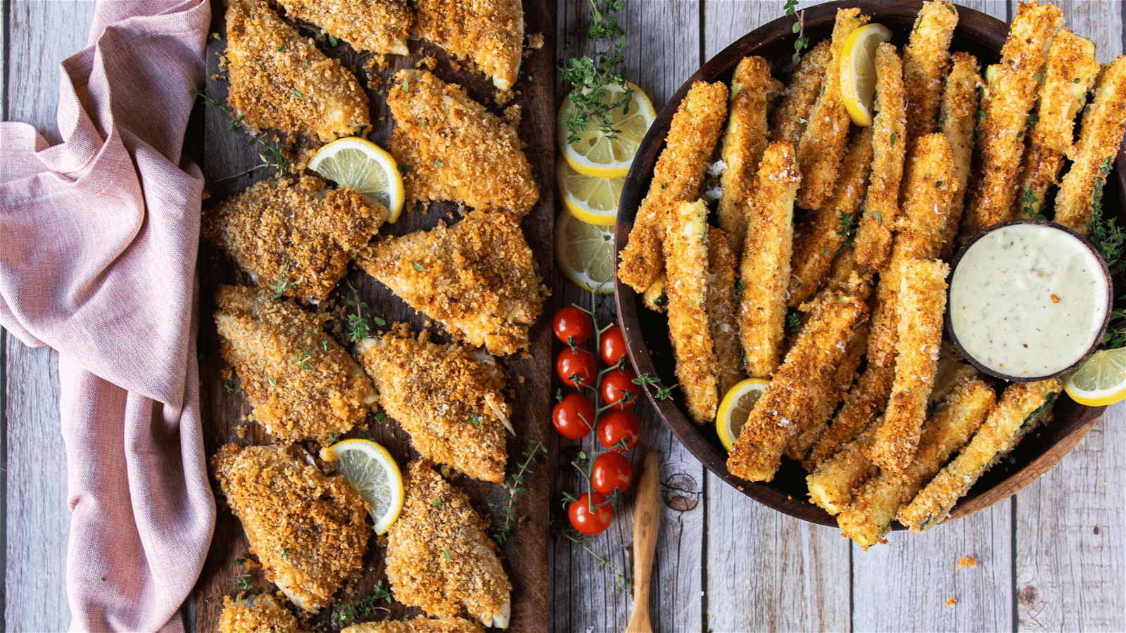 Image of Parmesan Baked Perch With Zucchini Fries