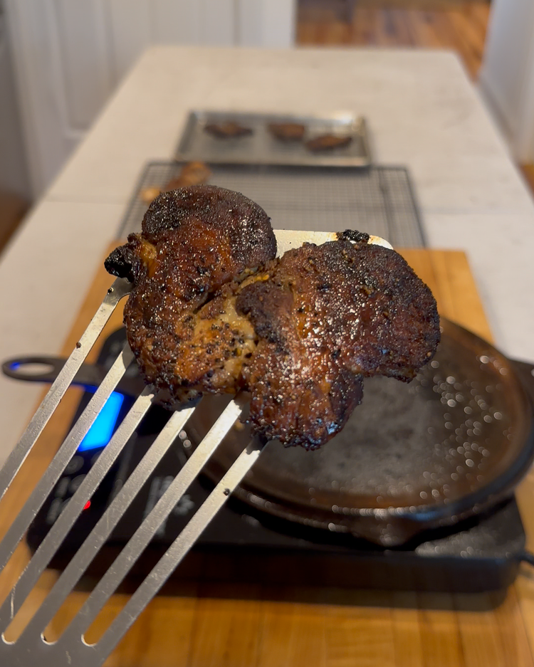 Image of My preference is to slice thin and serve as is, but you can make a pan sauce by adding a little red wine (maybe ¼ cup) to the pan on medium heat and scraping the bits off the bottom. Reduce...