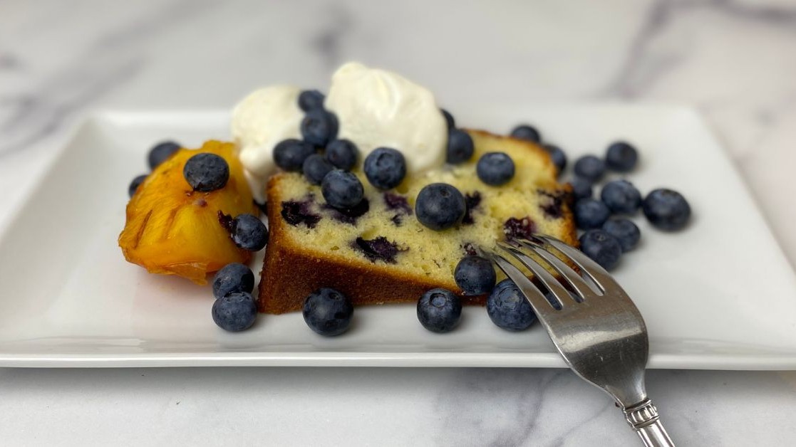 Image of Meyer Lemon EVOO Blueberry Yogurt Cake 