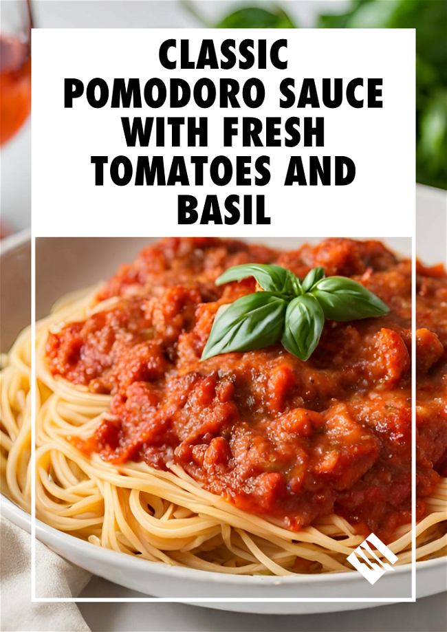 Image of Classic Pomodoro Sauce with Fresh Tomatoes and Basil