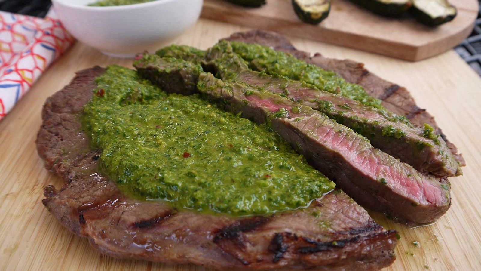 Image of Grilled Steak with Tangy Chimichurri Sauce