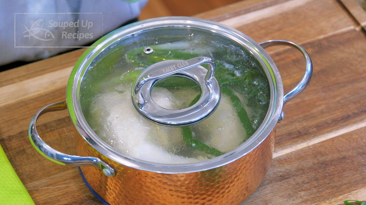 Image of By now, the chicken should be simmered for about 8 minutes. Move it off the...