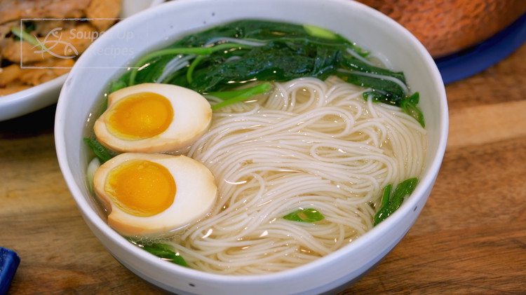 Image of Optionally, I like to add a runny yolk tea egg, which I made not so long ago. You can check the recipe right here. If you don't have tea eggs, a sunny side or over-easy fried egg will also work.