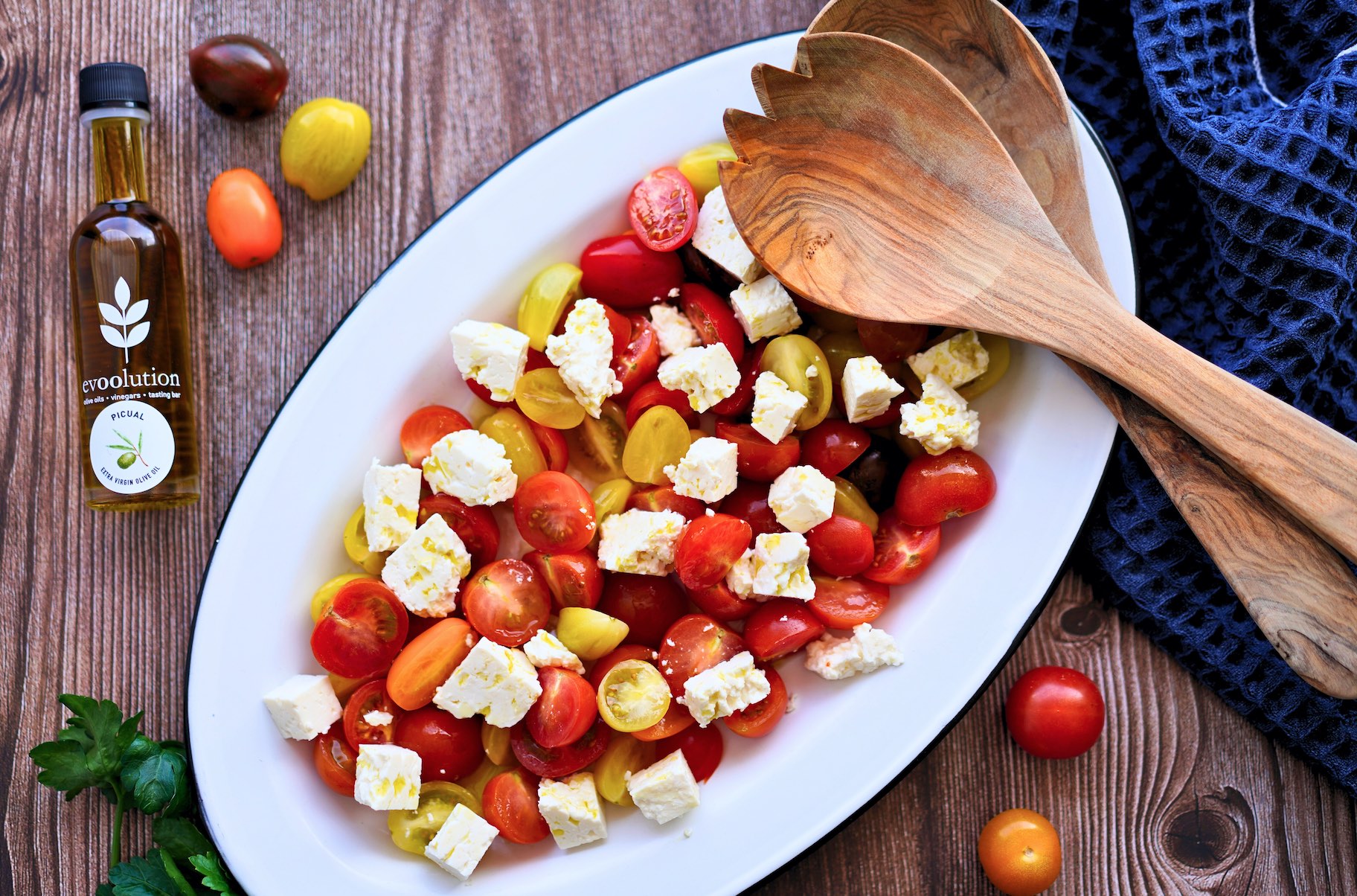 Image of Tomato Feta Salad with Extra Virgin Olive Oil