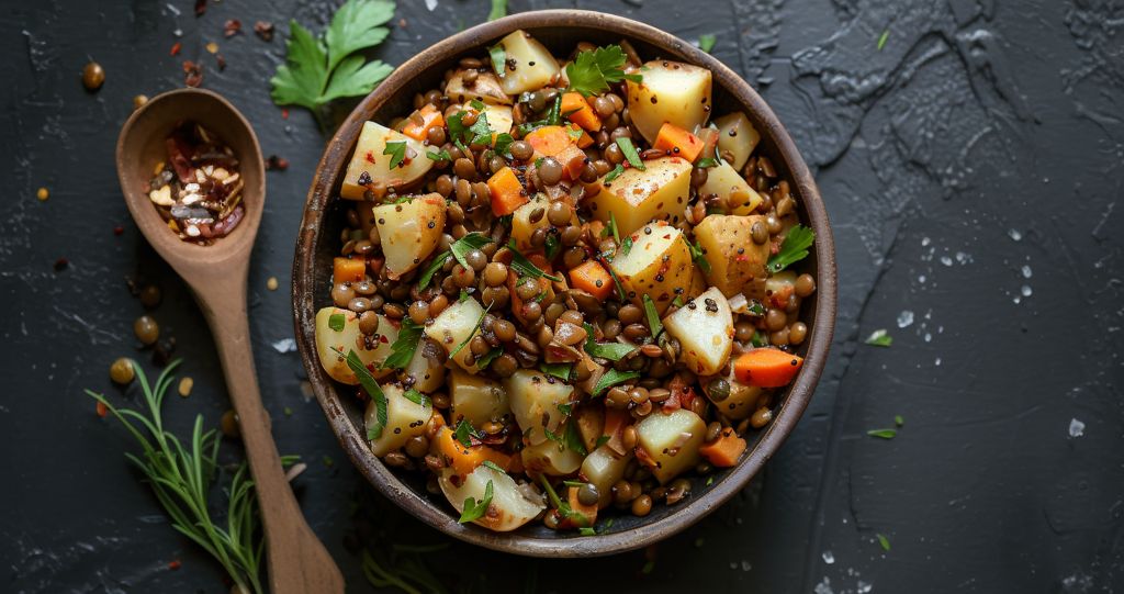 Linsen-Kartoffelsalat: Herzhaft, aromatisch, perfekt für Genießer ...