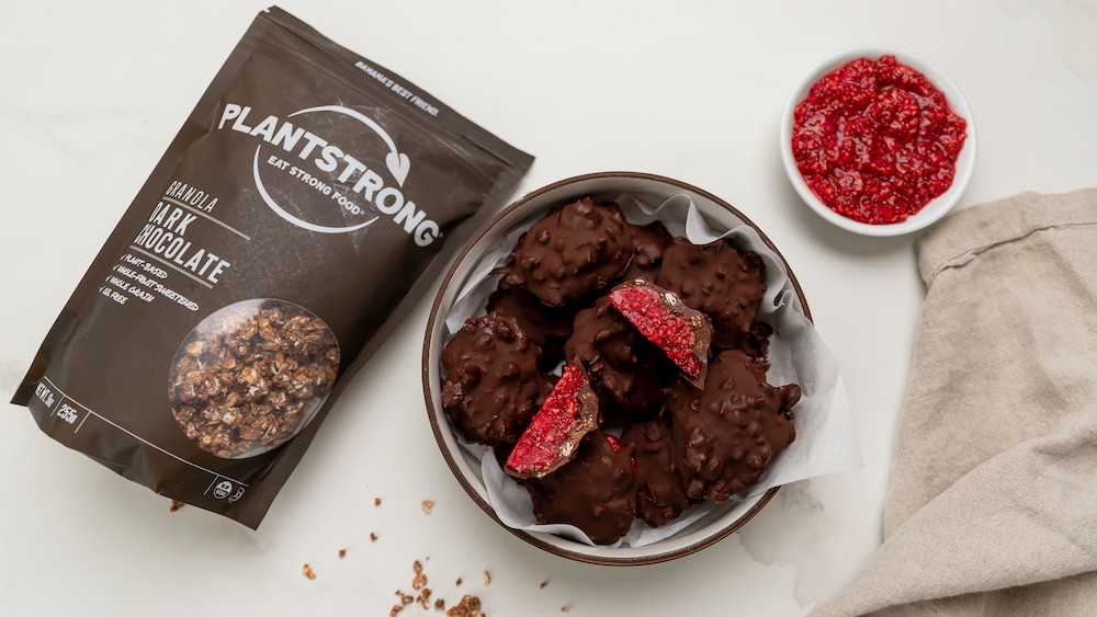 Crunchy Chocolate Covered Raspberry Bites