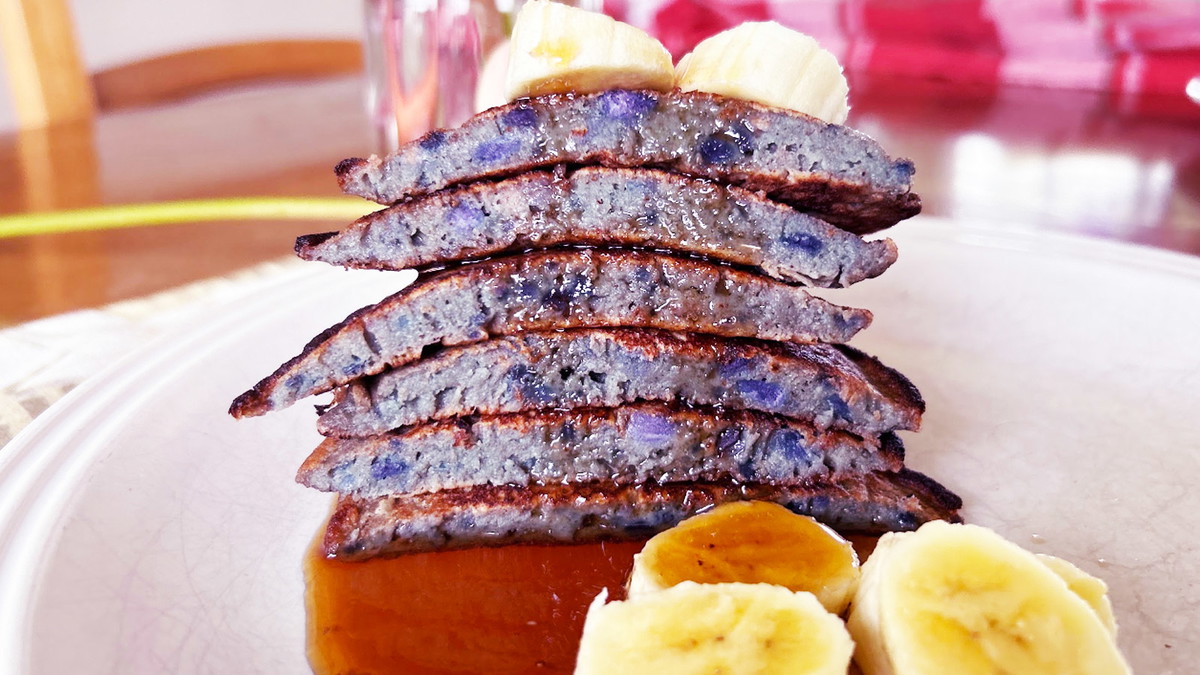 ʻUala Okinawan Purple Sweet Potato Pancakes
