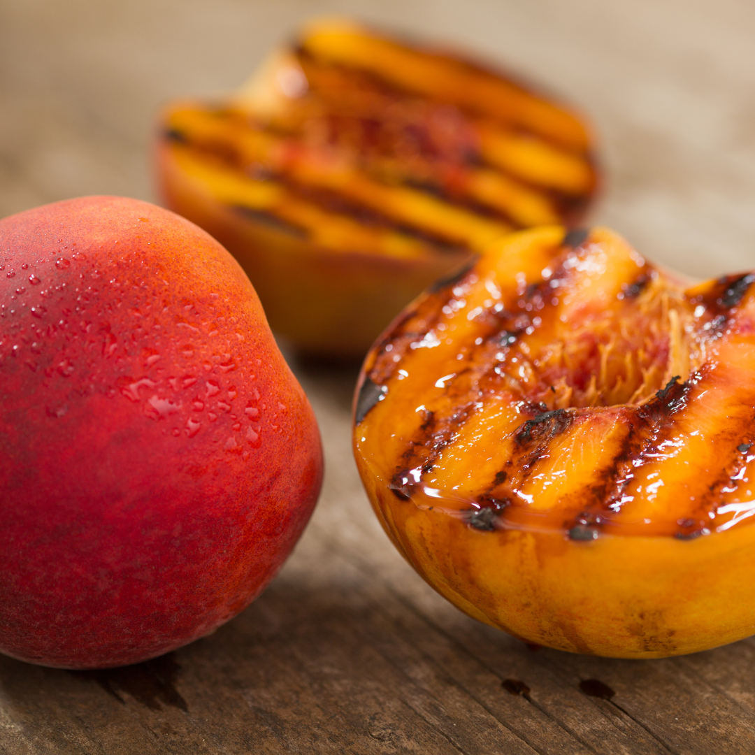 Gingery Grilled Chicken Thighs with Charred Peaches