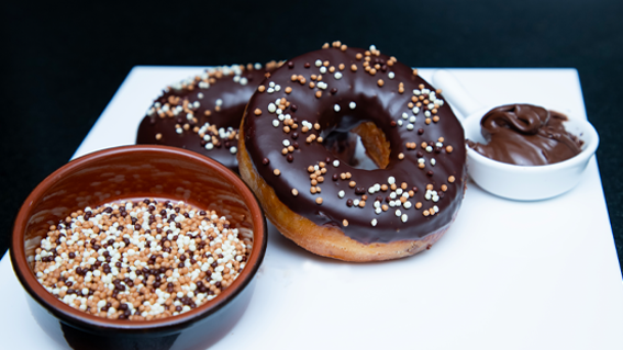 Image of Chocolate Glazed Donuts Filled with Dark Chocolate