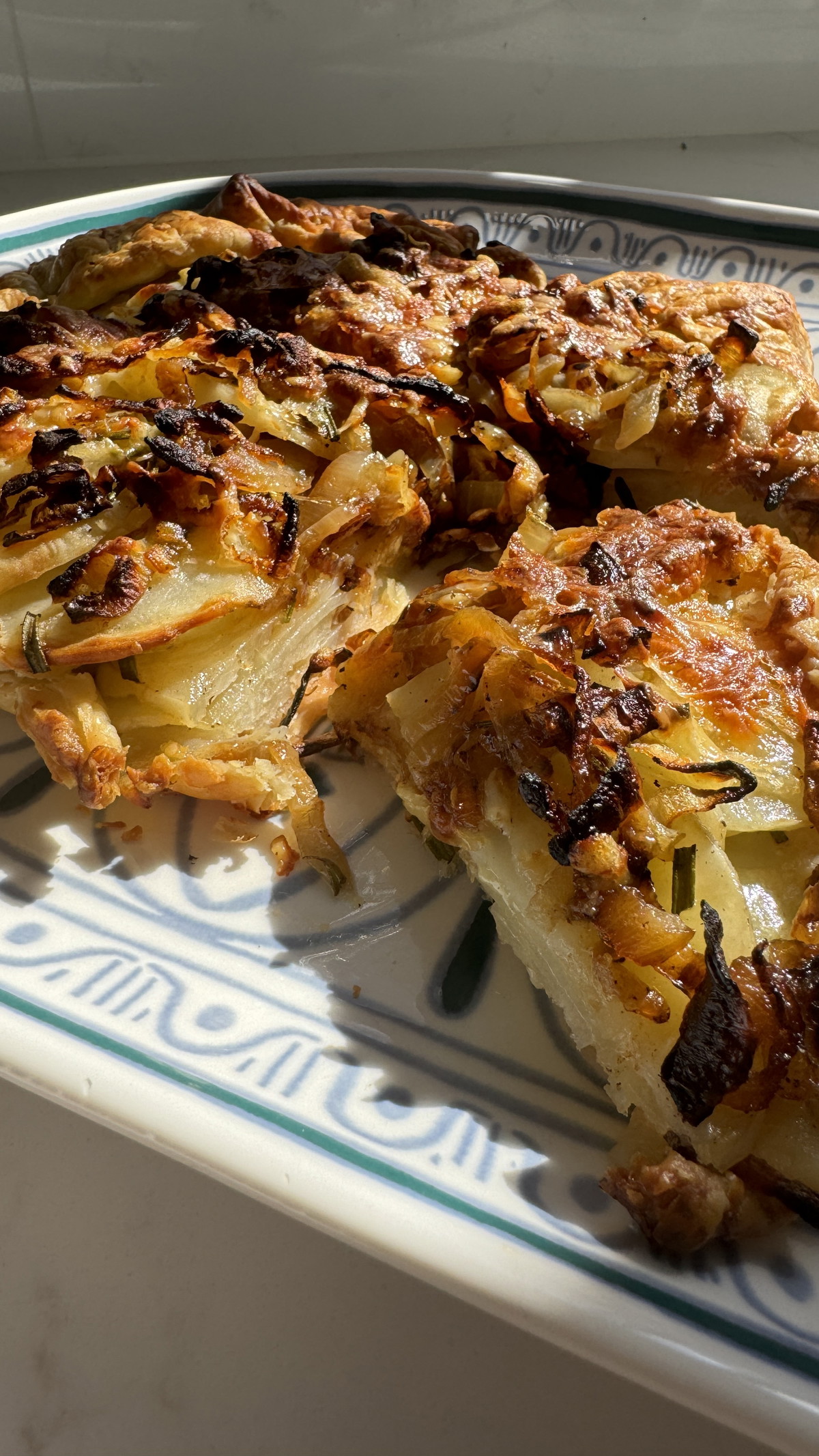 Onion, potato and Cheese Galette