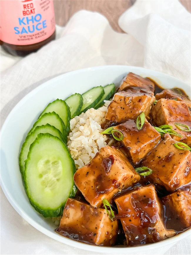 Image of Tofu with Red Boat Kho Sauce