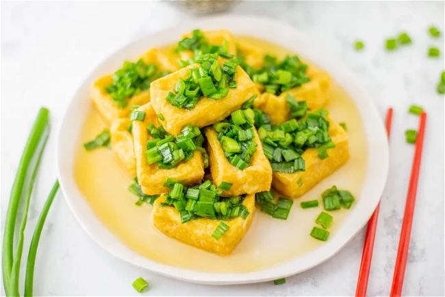 Image of Đậu Phụ Rán Tẩm Hành - Fried Tofu with Green Onion Sauce