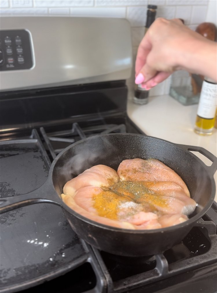 Image of Once meat is brown begin adding onion, garlic powder, onion...