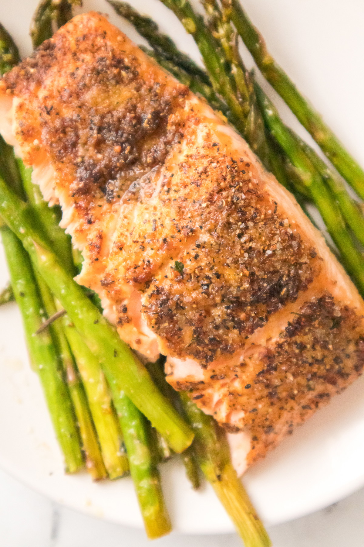 Air Fryer Salmon and Asparagus