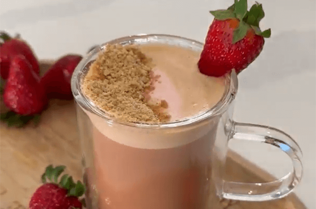 Image of Strawberry Shortcake Latte Recipe