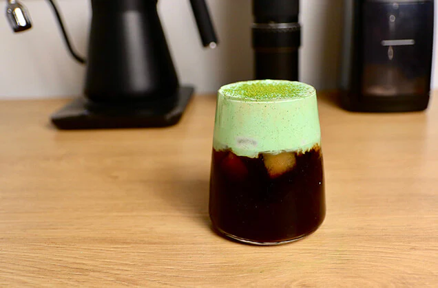 Image of Irish Cream Iced Coffee with Matcha Cold Foam Recipe