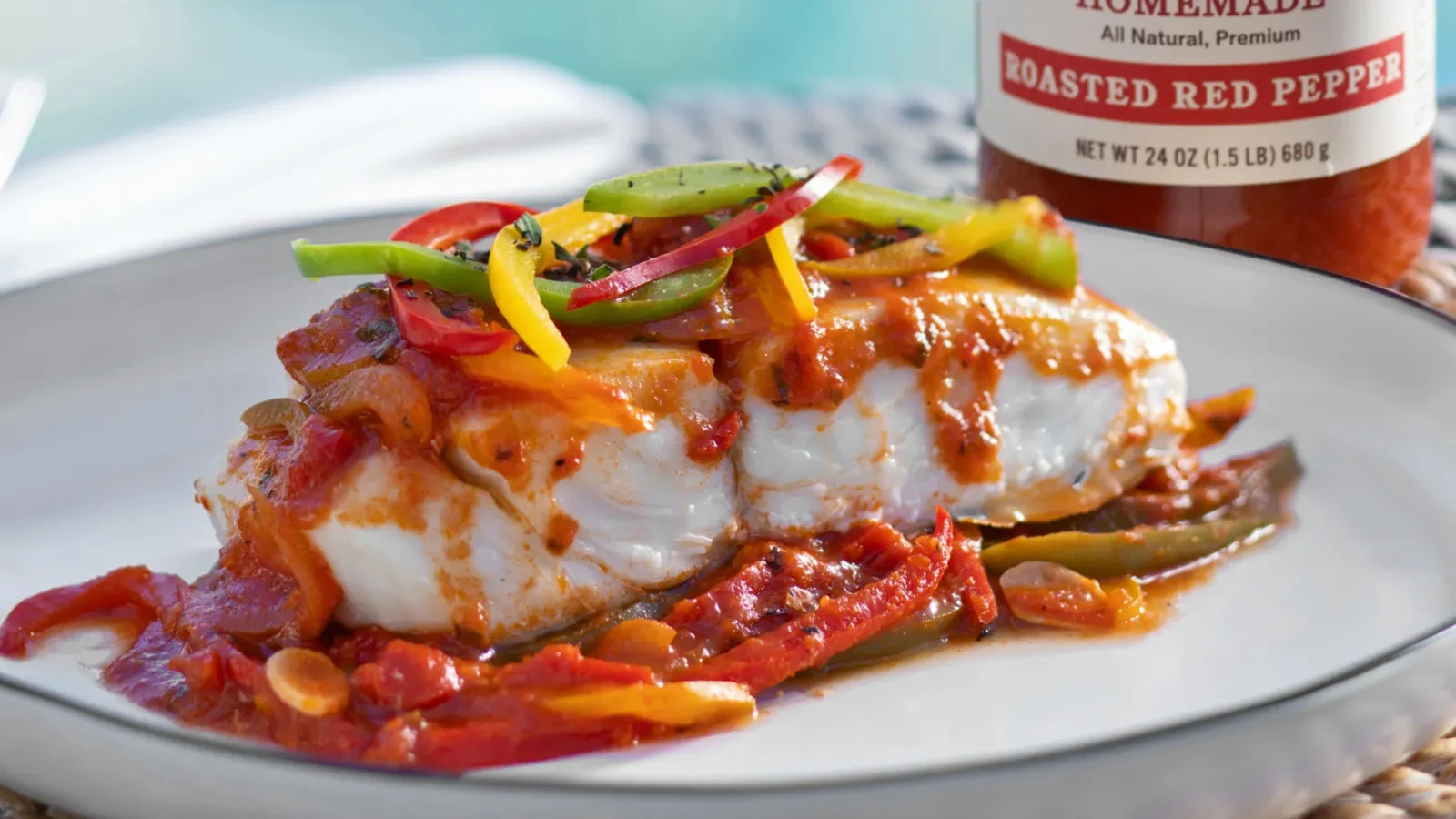 Image of Roasted Red Pepper Halibut