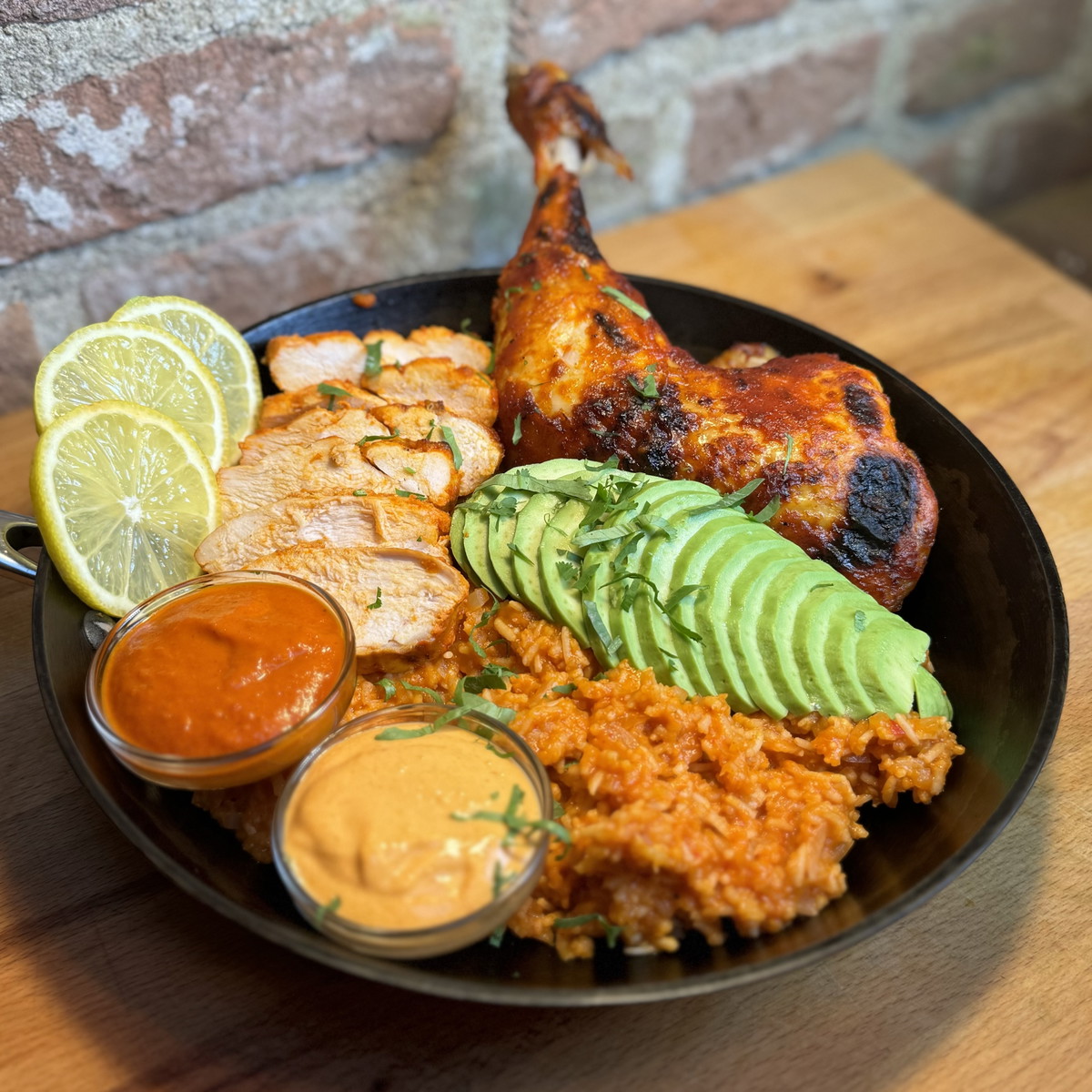 Piri piri chicken with jollof rice