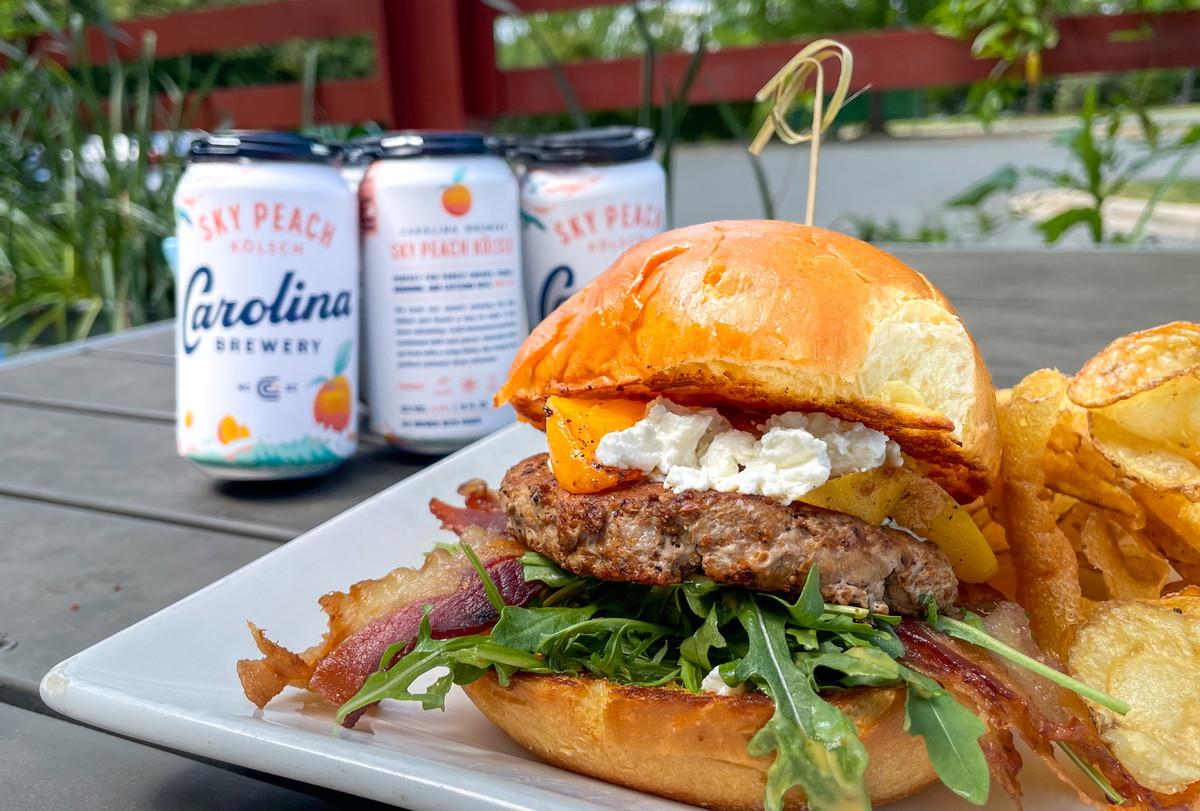 Peach Goat Cheese Burgers