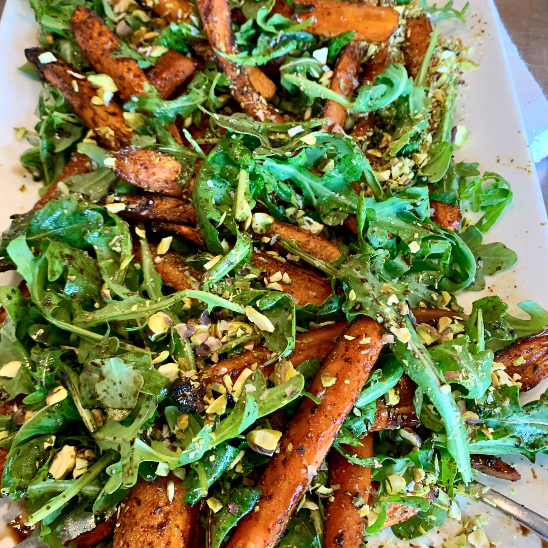 Roasted Spiced Carrot Salad with Arugula