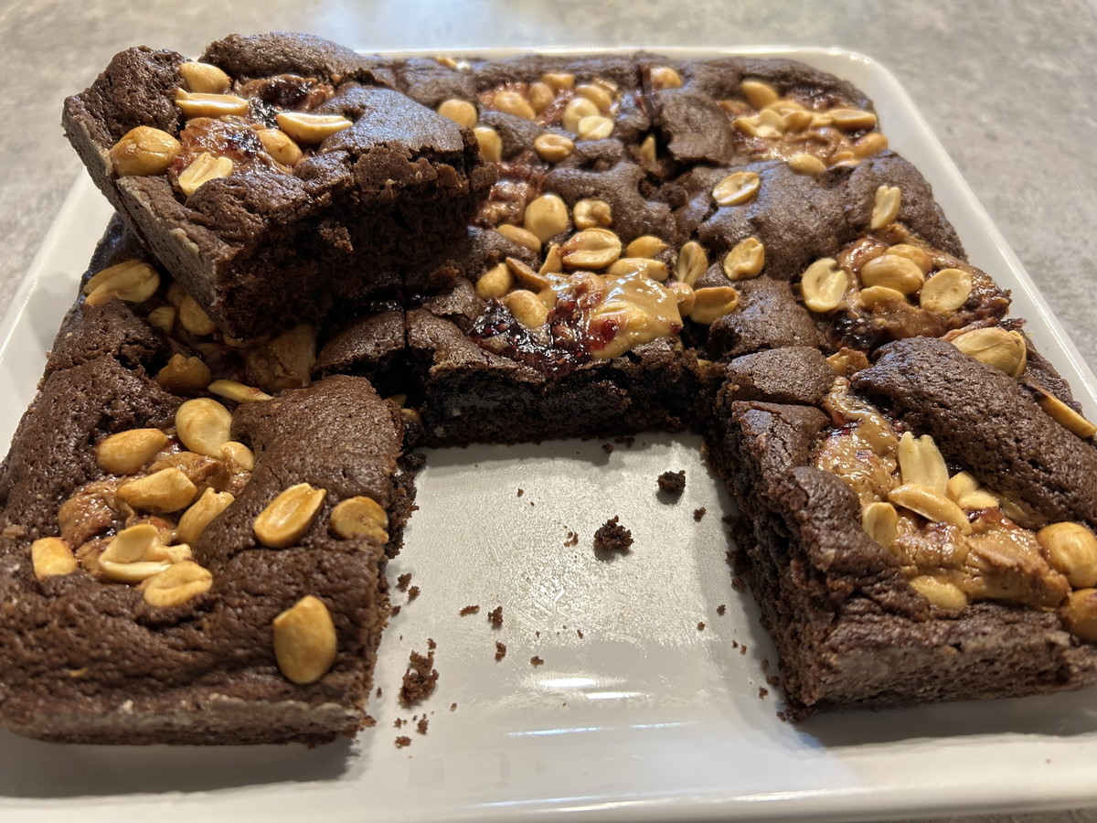 Peanut Butter and Jelly Brownies